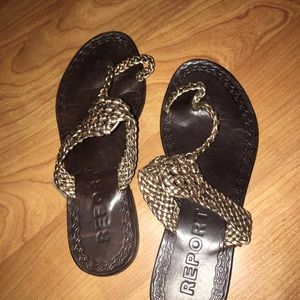 Report Shoes - Report Braided Gold Sandals Report Shoes - Report Braided Gold Sandals